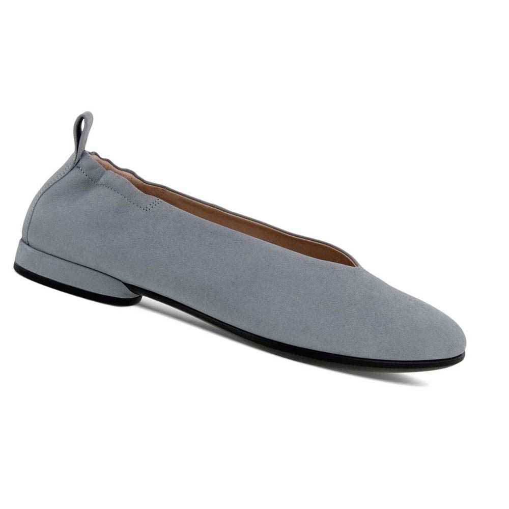 Women\'s Ecco Anine Flat Ballerina Ballet Flats Silver / Grey | USA 4OKI